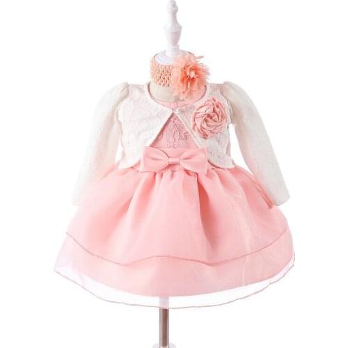 Baby Girls White Baptism Dresses 1 Year Birthday Party Dress Wear Toddler Girl Lace infant Christening Gown Newborn 12 24M