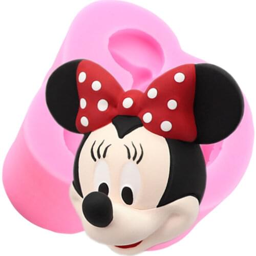 Disney Minnie Head Silicone Mold Soap Candle Resin Mould Aromatherapy Plaster Mold Chocolate Candy Fondant Cake Decorating Tools