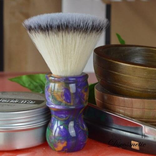 DSCOSMETIC Galaxy 24mm New flat top shaving brush with synthetic hair shaving brush knots for man wet shave