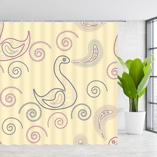 EDOMGNIH Shower Room Curtains Abstract Art Swan Spiral Rotation Pattern Bathroom Decor Waterproof Polyester Hanging Curtain Set