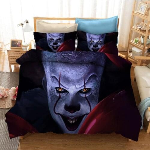 Horror Movie It 3D Print Japanese Comforter Bedding Set Duvet Covers Pillowcase Home Textile Luxury Cartoon Queen King Size Kids