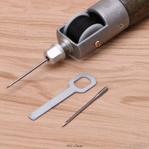 Leathercraft Lock Stitch Sewing Awl Thread Kit Needles Stitch Leather Fabric DropShip