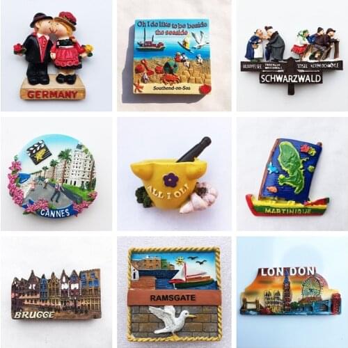 World Tourism Fridge Magnet Souvenir Paris London Germany Brussels Refrigerator Magnets Sticker Kitchen Craft Decor Country Gift