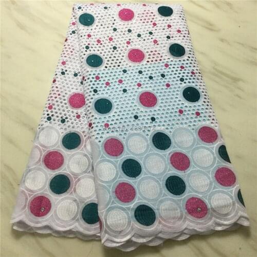Multicolor Circle Pattern Cotton Swiss Lace Fabric Latest Design African Swiss Voile Lace Fabric In Switzerland Nigerian Laces