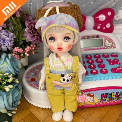 Xiaomi 17cm Fashion Doll Change Makeup Doll 3D Eyes Exquisite Makeup Daily Casual Accessories Skirt Toys for Girls Diy Gift