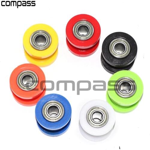 Motorcycle motorbike 10mm red White black Chain Roller Tensioner Pulley wheel guide 125 XR CRF 50 KLX110 Thumpstar