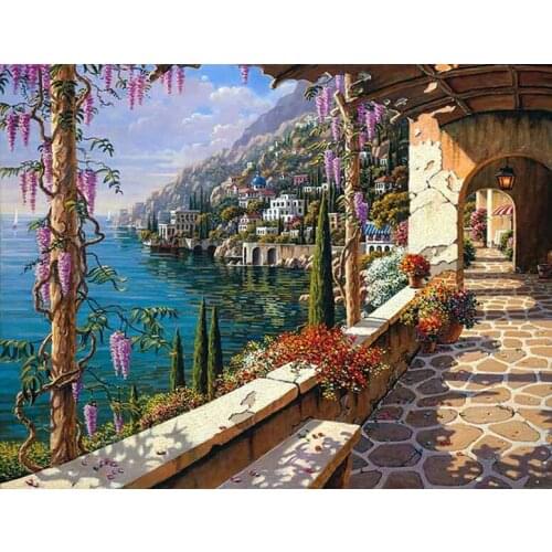 A7722 11CT/14CT/18CT/25CT/28CT oil street patterns Counted Cross Stitch DIY Cross Stitch Kits Embroidery Needlework Sets