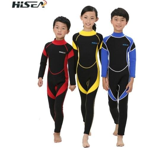 2.5MM Neoprene Wetsuits Kids Swimwears Diving Suits Long Sleeves Boys Girls Surfing Children Rash Guards Snorkel One Pieces DCO