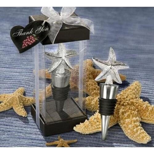 Beach Theme Rhinestone Star Wine Bottle Stopper Wedding Party Favor Gifts Souvenirs Giveaway For Guest Free Shipping SN1966