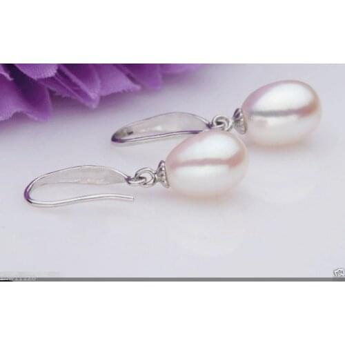 Selling Jewelry>>>Genuine Natural 7-8mm White Freshwater Cultured Pearl Dangle Earrings