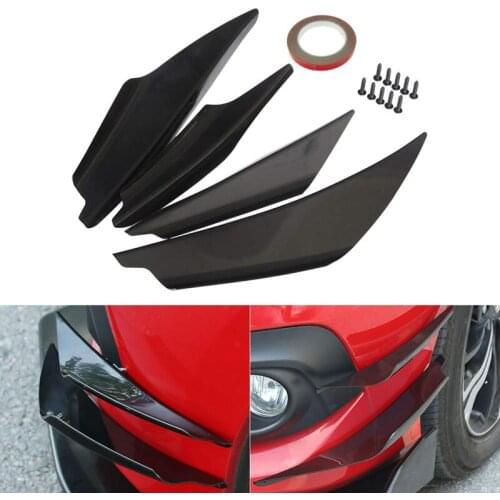 4Pcs Front Bumper Canards Splitter Body Diffuser Fins Body Spoiler Canard Universal Fit for Any Car