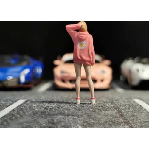 In Stock 1:64 Pretty Girl Sister Doll Car Scene Display Character Simulation Resin Figure Vehicle Model Toy Accessories Show