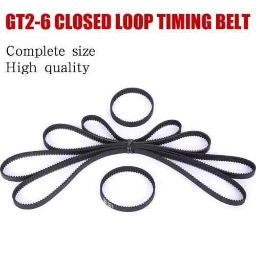 GT2 Closed Loop Timing Belt Rubber 2GT 6mm 3D Printers Parts 110 112 122 158 200 280 300 400 610 852 mm Synchronous Belts Part