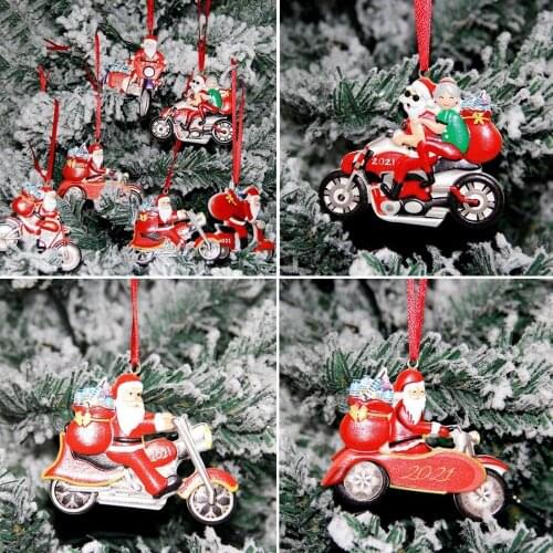 Christmas Pendant Resin Santa Claus Car Painted Xmas Tree Drop Ornaments Decorations For Home Kids Toys Gift Xmas New Year 2020