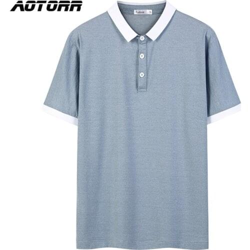 2021 New Men Polo Shirts Casual Short Sleeve Polo Shirt Mens Fashion O-Neck Pure Color Men Clothing Loose Summer Business Tops