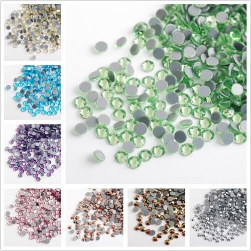 SS8 2.5mm Top Quality Crystal Multicolor Super Bright Glass Strass Hot-fix Iron On Rhinestones For Clothes Decoration