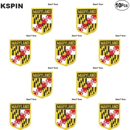 U.S.A Maryland Flag Embroidery Patches Iron on Saw on Transfer patches Sewing Applications for Clothes in Home&Garden