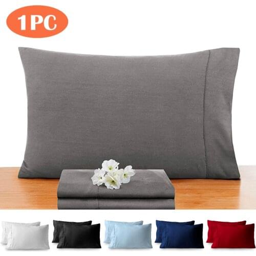 Standard/Queen/King Envelope Pillowcase Solid Pure Color Thick Cotton Polyester Bedding Pillows Case Ultra Soft Sleep Pillowcase