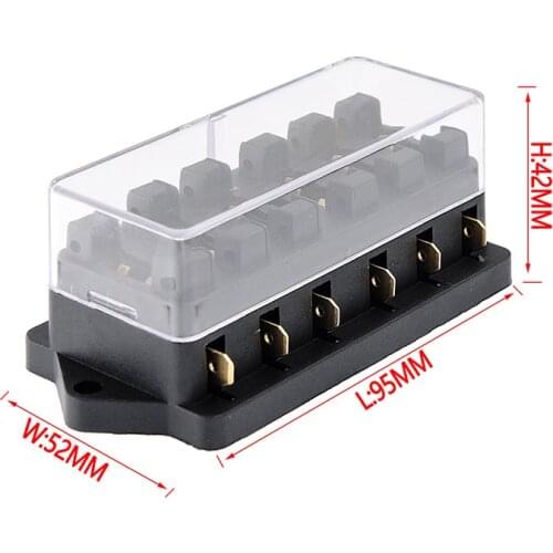 Universal 12v 6 Way Fuse Box Block Fuse Holder Box Car Vehicle Circuit Automotive Blade Car Fuse Accessory Tool hot selling