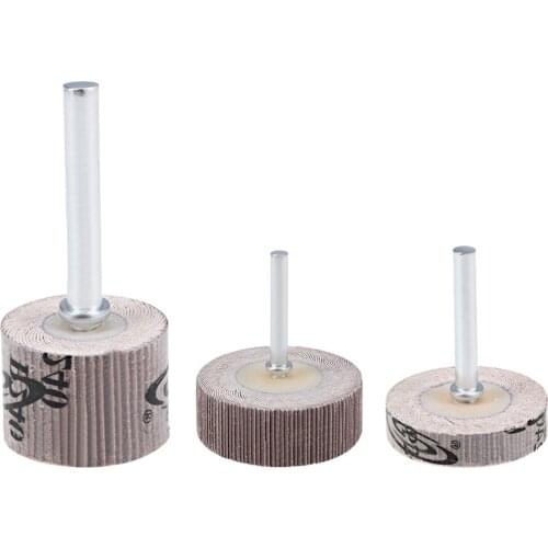 Uxcell Flap Wheel 240 Grit Abrasive Grinding Head w Arbors for grinding and polishing concave and convex surfaces and side