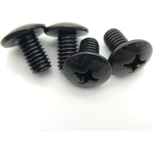 M6 M8 x 8/10/12/16/20/25/30/35/40/45/50mm phillips truss bolts full thread mushroom head male screws black carbon steel 50pcs