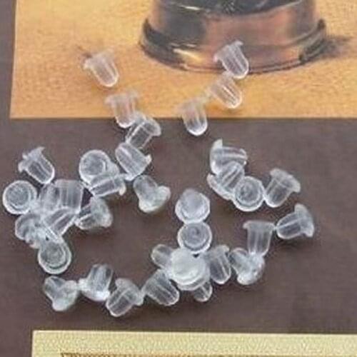 100 /Lot Earrings Jewelry Accessories Bullet Plastic Ear Plugging / Blocked, Earring Back
