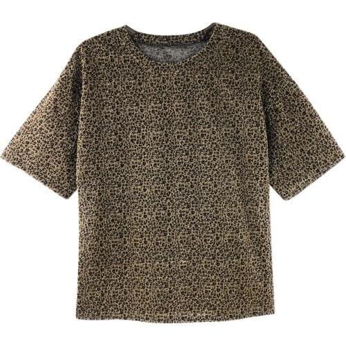 Neatie kiddie Gray Leopard Print Summer Women T-shirt Tops Female Streetwear Casual O-neck Short Sleeve Soft T shirt 2019