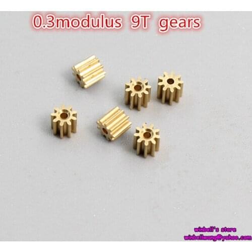 10PCS! 0.3modulus 9teeth copper gear 0.3M 9T outside diameter 3.3mm pinion metal gear