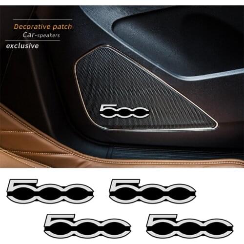 4pcs 3D aluminum speaker stereo speaker badge emblem Sticker for Fiat 500 Abarth Auto Stickers Accessories