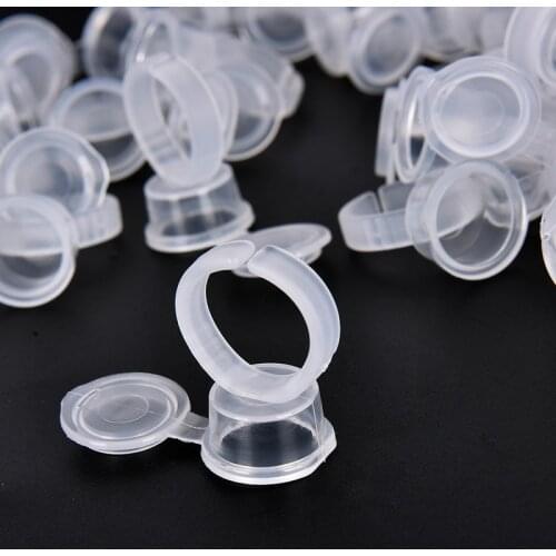 50pcs/lot Permanent Makeup Accessories Supply Microblading Pigment Holder Tattoo Ring Ink Cup Glue Holder for Eyebrow Extension