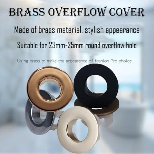 Design Bathroom Basin Faucet Sink Overflow Cover Brass Six-foot Ring Bathroom Product Basin Tidy Insert Replacement