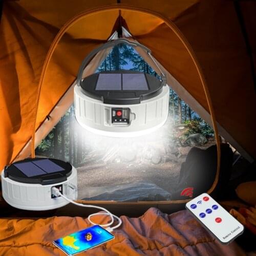 Lantern Camping Equipment Solar USB Rechargeable Led Tent Flashlight For Fishing Camping Lantern Power Bank Portable Light