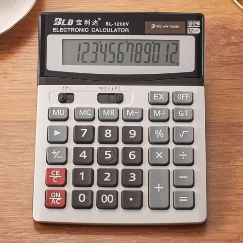 BLD/Polaroid Solar Calculator Big Button Finance 12-Digit Voice Computer Office Supplies Student