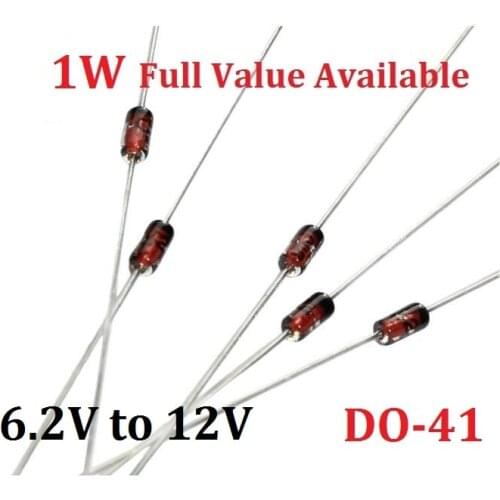 50PCS 1W Zener diode kit 1N4735A/6.2V 1N4736A/6.8V 1N4737A/7.5V 1N4738A/8.2V 1N4739A/9.1V 1N4740A/10V 1N4741A/11V 1N4742A/12V