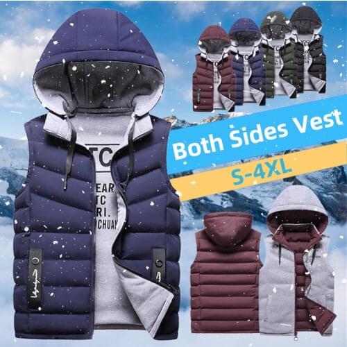 2021 Mens Autumn/Winter Waistcoat Male Warm Down Vests Coat Homme Casual Thicken Waistcoat Jackets Sleeveless Vest Para Hombre