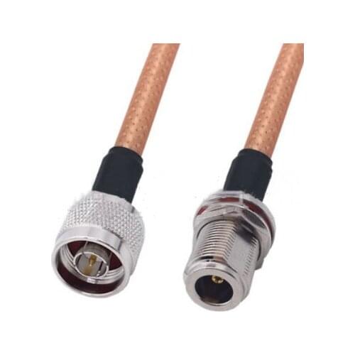 N Male To N Female RG400 Cable Double Shielded Copper Braid Coax Low Loss Jumper Cable 50ohm