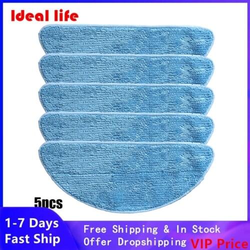 5 Pack Mop Cloth Filter Replacement Kits For Okami U100 / U100 Plus Vacuum Cleaner Filters Mopping Cloths Sweeper Replacement