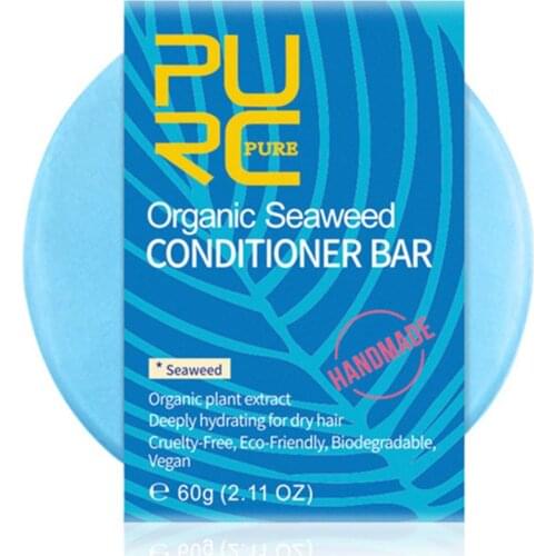 PURC New Nature Organic Seaweed Shampoo Bar 100% PURE And Seaweed Handmade Cold Processed Hair Shampoo Soap Nourishing Hair Care