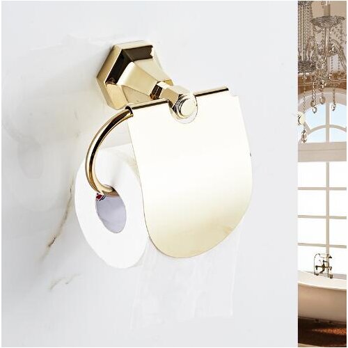 New arrival Toilet Paper Holder,Roll Holder,Solid Brass gold Finished-Bathroom Accessories phone holder free shipping