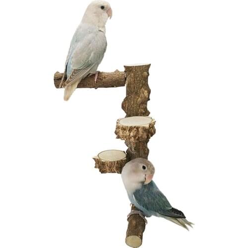 Pet Parrot Bird Standing Stick Parrot Natural Perch Stands Wild Prickly Wooden Bird Stand Pole Bird Cage Accessories