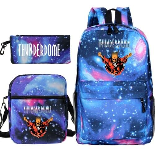 Boys Girls Thunderdome Backpack 3 Pcs/set Students Bookbags School Bags Teens Anime Knapsack Children Cartoon Rucksack Mochila