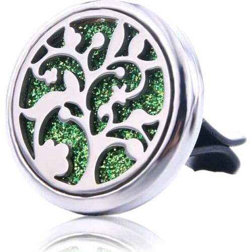 Fruit Tree Car Air Diffuser Stainless Steel Vent Freshener Car Essential Oil Diffuser Perfume Aromatherapy Locket Tree of Life