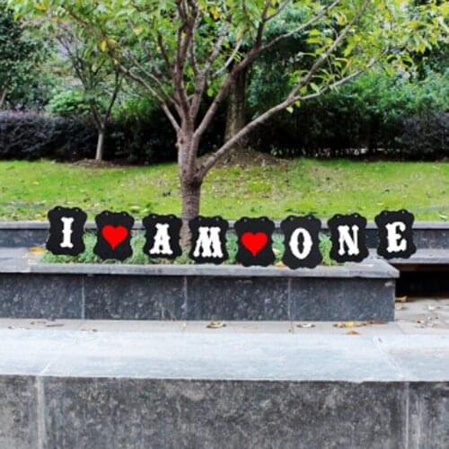 Vintage "I AM ONE " Bunting Wedding Party Bunting Flags Banner Photo Booth Bridal Party Decoration Bunting Garland Handmade