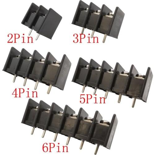 10Pcs/Lot KF45 9.5 2P-6P PCB Barrier Screw Terminal Block Connector Pitch 9.5mm Black KF45 2P 3P 4P 5P 6P PCB Terminal Block