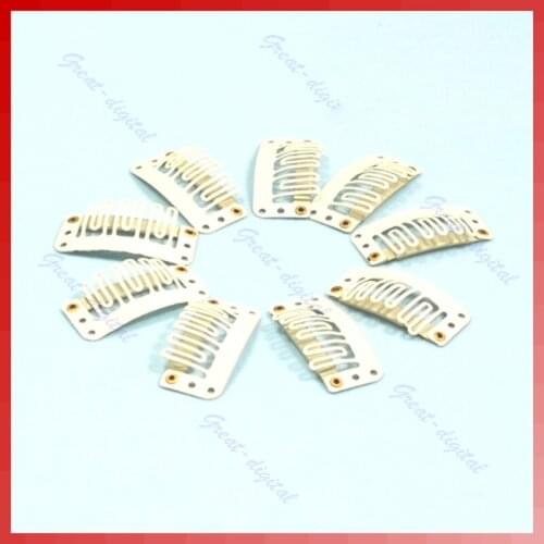 10X U Blonde Shape Snap Clip For Hair Extension/wig/weft Clip32mm M76F
