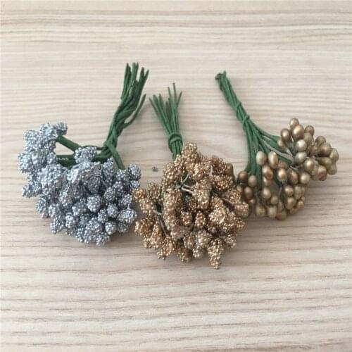12pcs diy christmas decorative accessory gold bead garland decoration candy box accessory floral flower