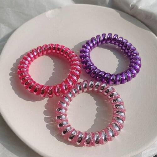 2/3 Pcs/Set 2021 Women Girls Sweet Colors Wire Elastic Hair Bands Ladies Lovely Scrunchies Rubber Bands Kids Hair Accessoreis