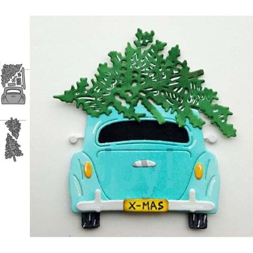 2020 car Christmas tree Metal Cutting Dies DIY Scrapbooking Paper Photo Album Crafts Knife Mould Cards Blade Punch Stencils