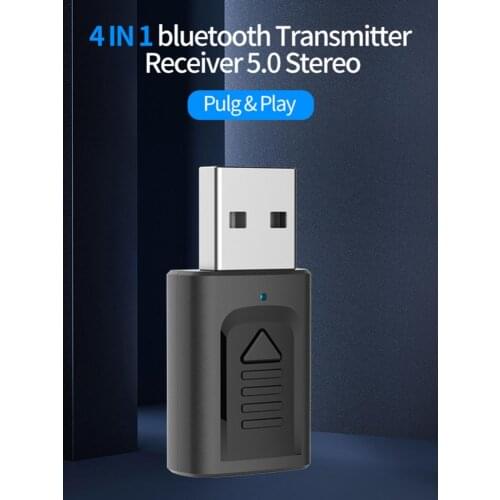 4-in-1 USB Bluetooth 5.0 Transmitter Receiver for Audio Transmitter Adapter for TV Computer