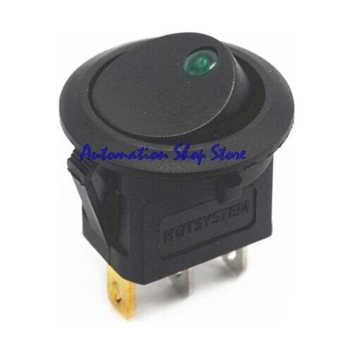 5Pcs Car 12V DC Round Rocker Dot Green LED Light Toggle Switch ON/OFF SPST